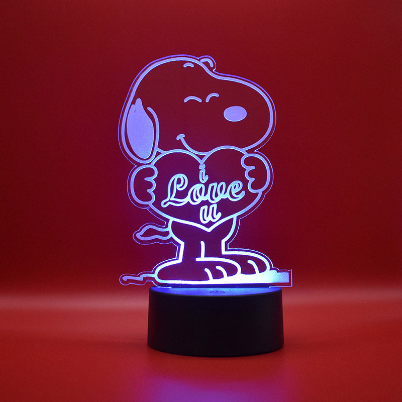 Lampada 3D Snoopy I love u – Marilù Art