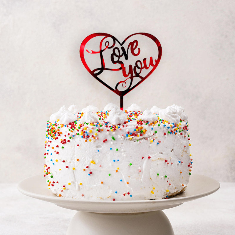 Cake Topper Cuore Love You