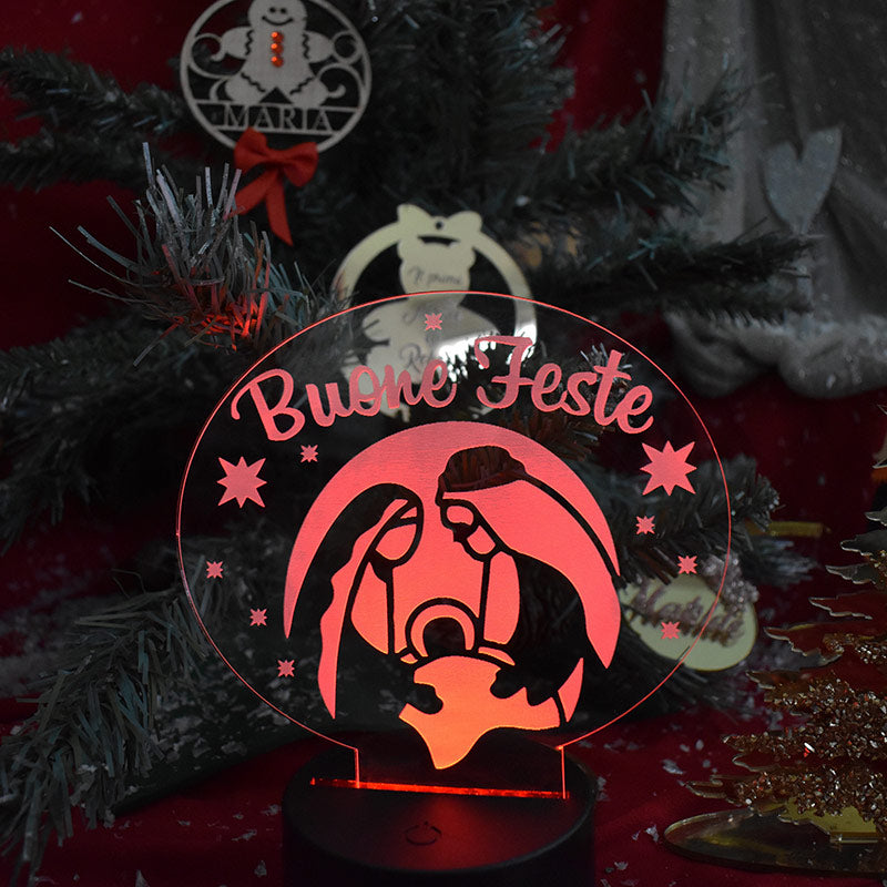 Lampada 3D Presepe Buone Feste